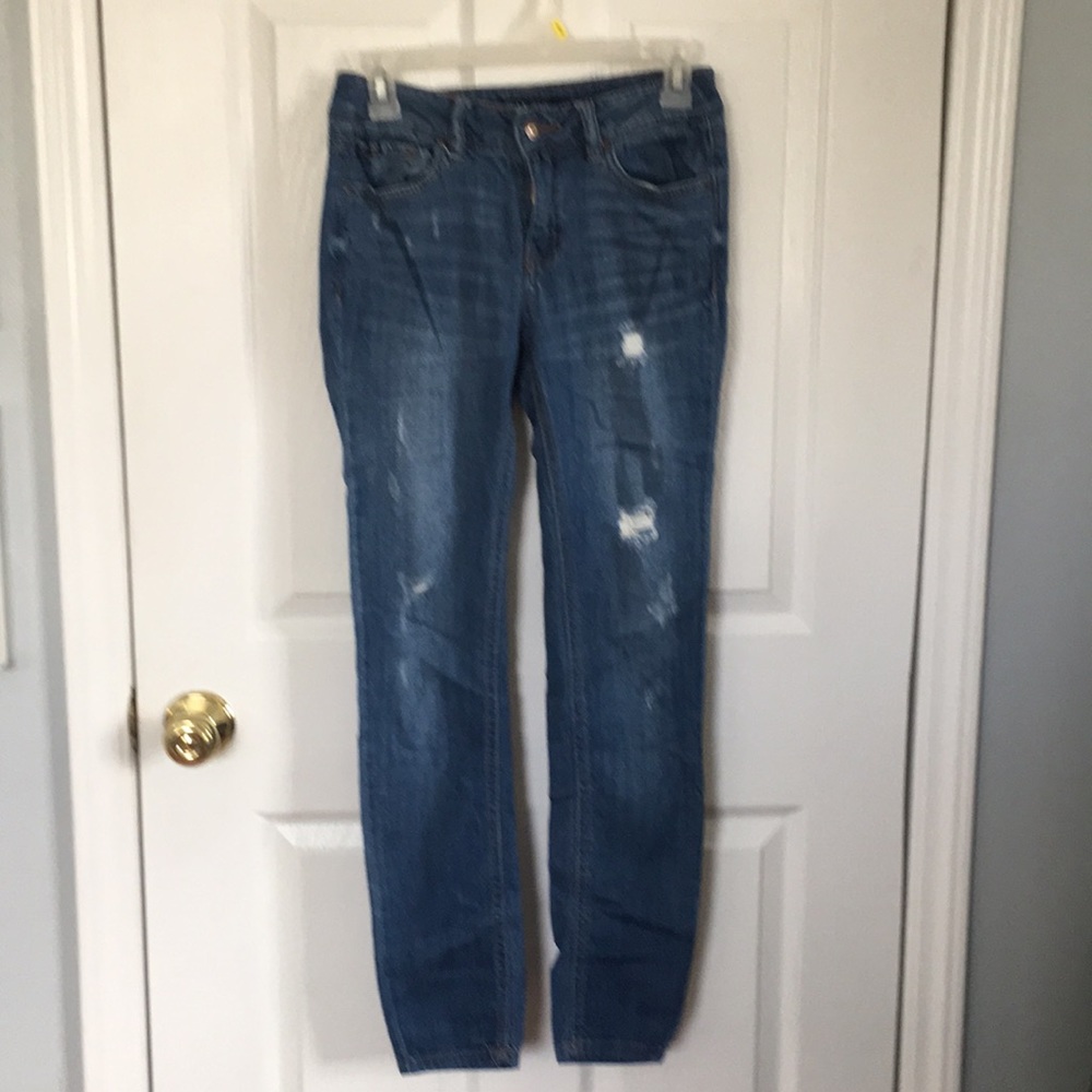 4 for $20 WAX SKINNY DISTRESSED JEANS WITH STRETCH - Picture 1 of 7